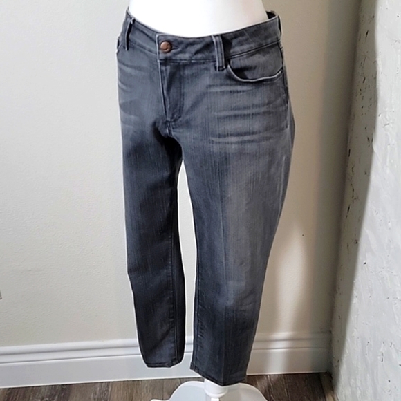 Joe's Skinny Chelsea Jeans Denim Mid Rise Cropped Ludwig Gray Faded Stretch 31 - Picture 3 of 15